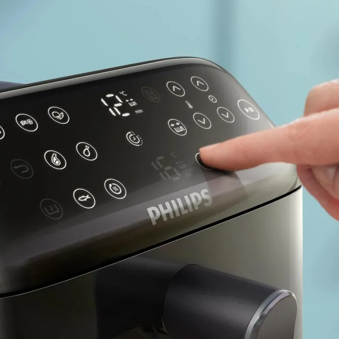 Philips Serie 4000 Airfryer doppio cestello Verticale, Friggitrice ad aria da 10L, 13 metodi di cottura, Rivestimento ceramica PFAS Free, Pulizia in lavastoviglie, App ricette, NA462/70