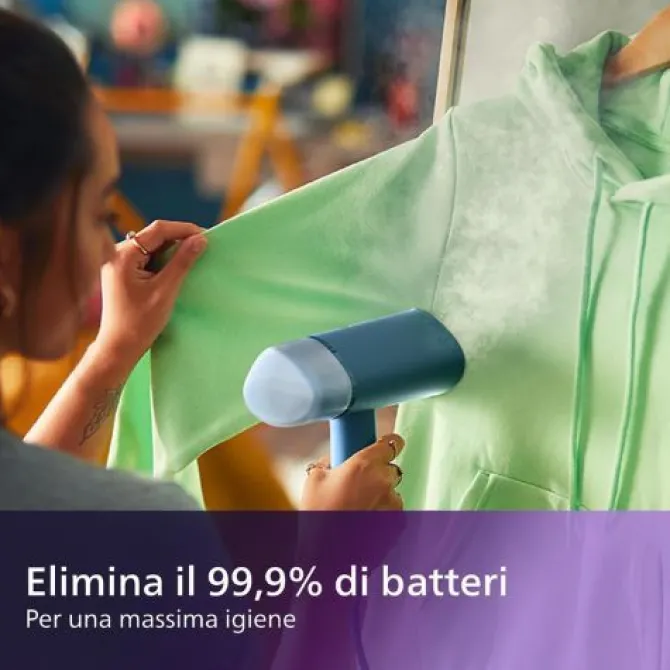 Philips Stiratrice verticale a vapore Serie 3000 STH3000/20- 1000 W, Serbatoio da 100 ml - Blu