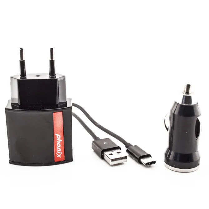 Phonix TYPC2KIT Interno Nero caricabatterie per cellulari e PDA