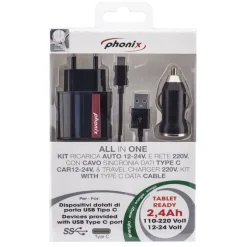 Phonix TYPC2KIT Interno Nero caricabatterie per cellulari e PDA
