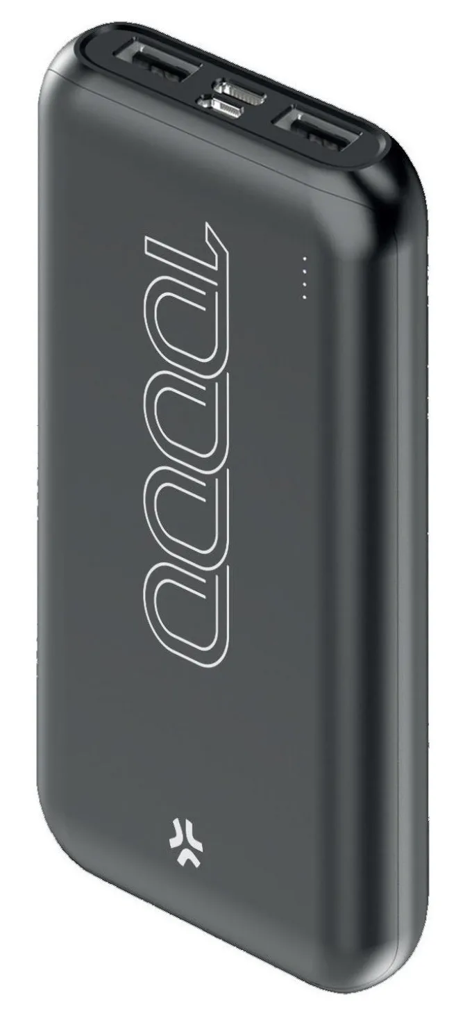 Power Bank Celly PBE10000C 10000mAh Nero con USB-A e 2 USB-C