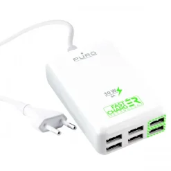 PURO FCCS6USB6WHI Power Bank Veloce fino a 6 USB