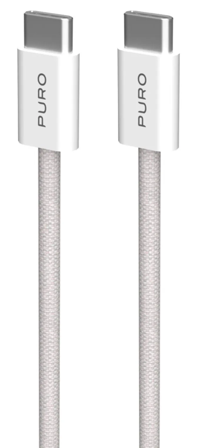 PURO - PUCCCFABK415MTBEG - Cavo in tessuto da USB-C a USB-C per iPhone 15 - Sandshell