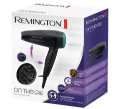 REMINGTON - D1500 Asciugacapelli, 2000 Watt, 2 temperature, 2 velocità, manico pieghevole - Nero