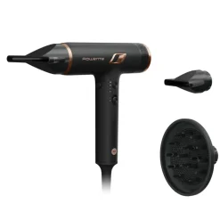 Rowenta Nano Asciugacapelli Brushless Compatto ad Alta Velocità, Boost di Ioni Antistatici e Sensore di Temperatura per Capelli Setosi e Luminosi, 3 Impostazioni di Velocità/Temperatura, HY8310
