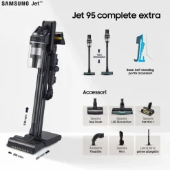 Samsung Aspirapolvere senza filo Jet™ 95 complete extra 210W VS20C9554TK