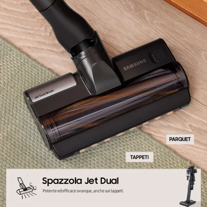 Samsung Aspirapolvere senza filo Jet™ 95 complete extra 210W VS20C9554TK