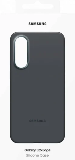SAMSUNG Silicone Case Cover morbida in silicone per Samsung S25 Edge - Nero