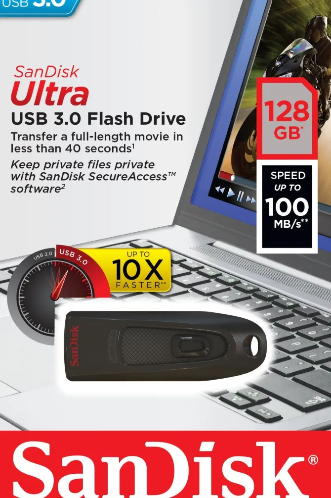 SanDisk Ultra unità flash USB 128 GB USB tipo A 3.2 Gen 1 (3.1 Gen 1) Nero