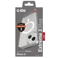 SBS - Cover Extreme 3 Mag TEEXMAGIP1561T per iPhone 15 - Trasparente