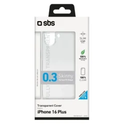 SBS IPHONE 16 PLUS COVER IN GOMMA TRASPARENTE TESKINIP1667T