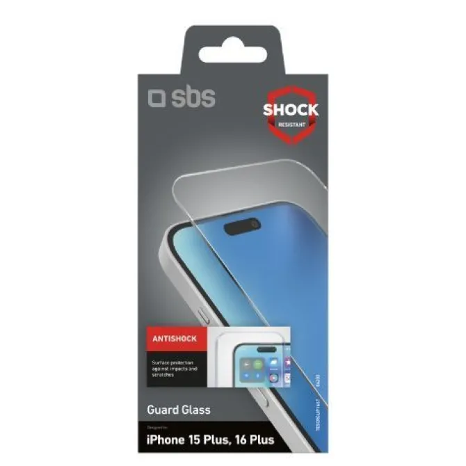 SBS - IPHONE 16 PLUS VETRO TEMPERATO TESCRGLIP1667