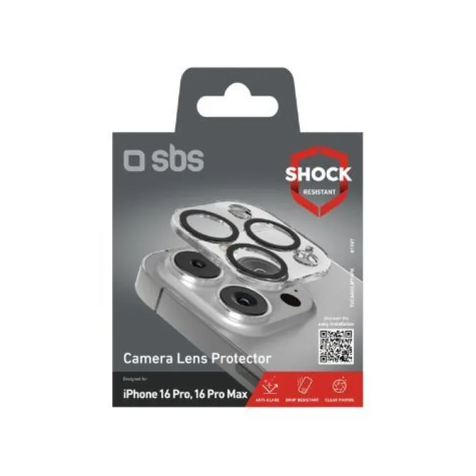 SBS - IPHONE 16 PRO/16 PRO MAX VETRO PER LENTI FOTOCAMERA TECAMGLIP16PK
