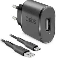 SBS Kit di ricarica Micro USB da Viaggio 1000 mAh 100 cm