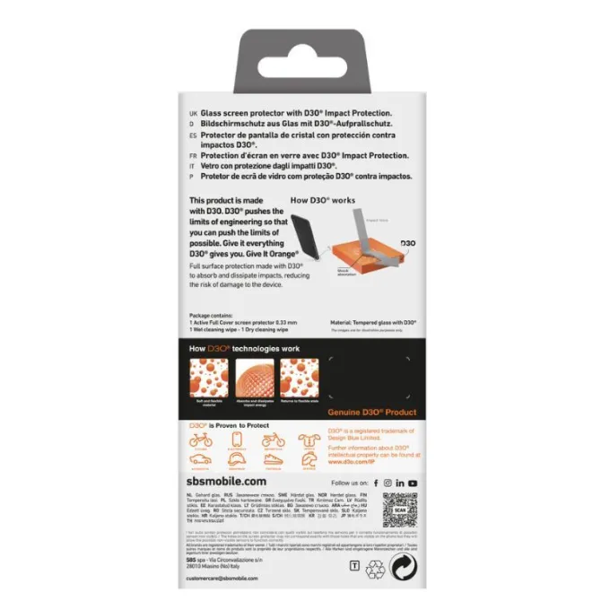 SBS - Screen protector TED3OSCRGLIP1667 protezione per lo schermo iPhone 16 Plus