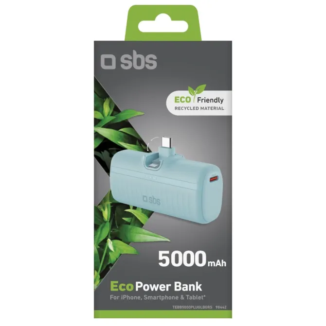 SBS - TEBB5000PLUGLBGRS - EcoPower Bank 5000mAh - Verde