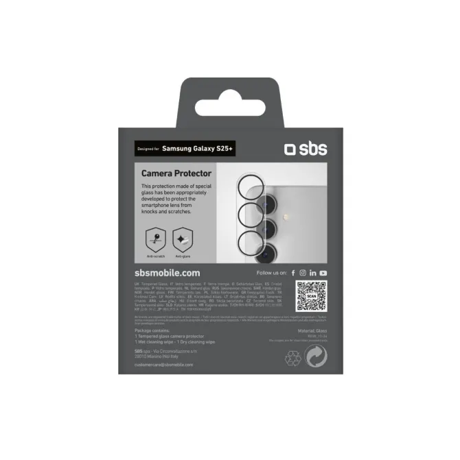 SBS TECAMGLSAS25P accessorio per smartphone, Protezione dell'obiettivo Samsung S25+