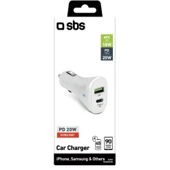 SBS TECRPD20W Caricabatterie per dispositivi mobili Bianco Auto