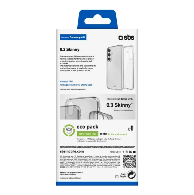 SBS - TESKINSAA16 Cover protettiva per smartphone Samsung Galaxy A16 - Trasparente