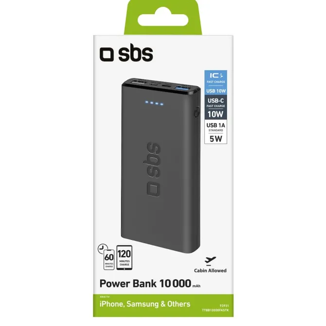 SBS TTBB10000FASTK batteria portatile Polimeri di litio (LiPo) 10000 mAh Nero