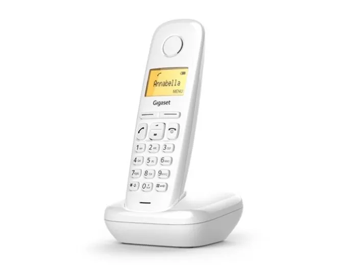 Siemens Gigaset A170, Bianco - Telefono Cordless, Ampio Display Illuminato da 1.5", Lunga durata batterie, Rubrica telefonica 50 contatti