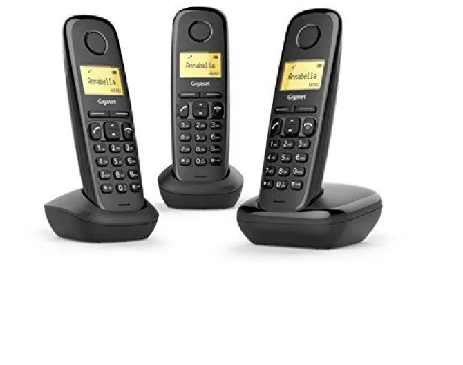Siemens Gigaset A170 Trio Nero Telefono Cordless 1.5" Lunga durata batterie Plug & play