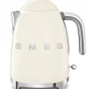 SMEG - KLF03CREU Bollitore Standard 50's Style, 2400 Watt, 1,7 Litri, Autospegnimento a 100°C, Corpo in Acciaio, Filtro anticalcare - Crema