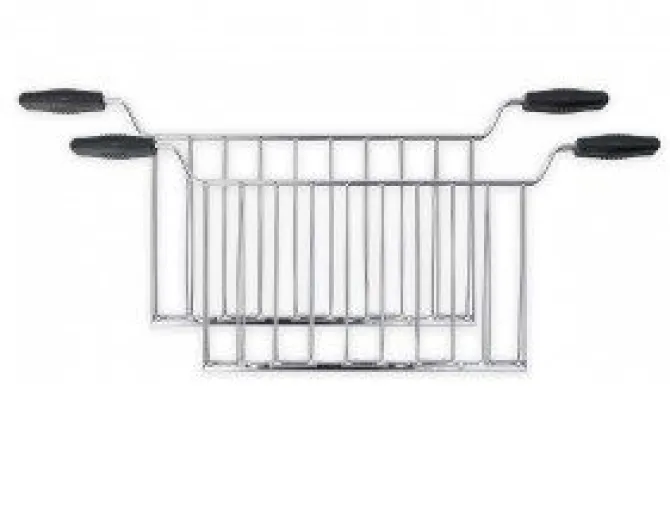Smeg, 2 Pinze per Tostapane TSSR02, Griglia e Fondo Contenitivo in Acciaio, Maniglie in Plastica ad Alta Resistenza Termica, Compatibile con Tostapane Smeg TSF02, 434x32x173 mm