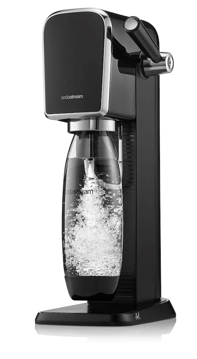 SODASTREAM - Gasatore SST ART, 1 litro, Gasatura regolabile, Decompressione automatica, Bottiglia in pet lavabile - Nero