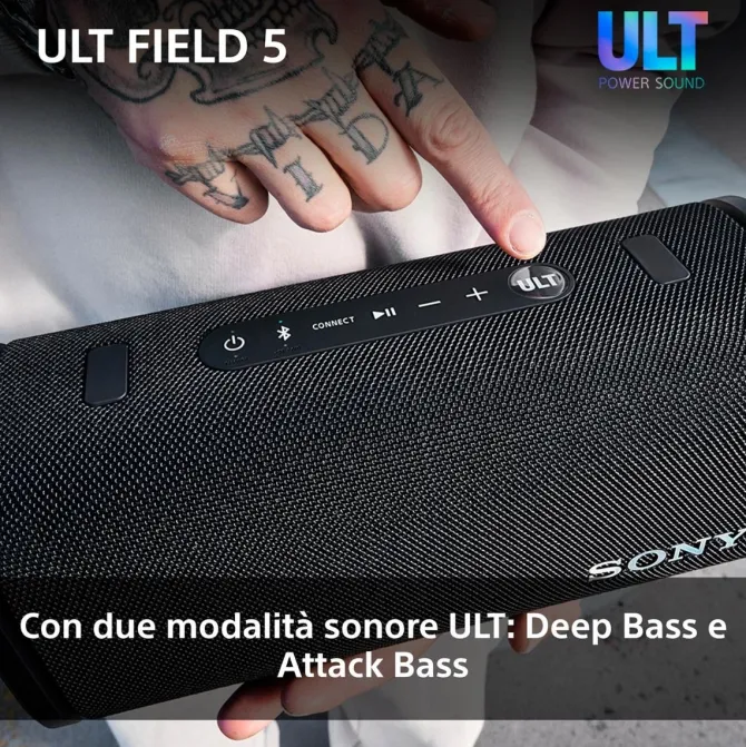 SONY - SRSULT50B.CE7 Speaker portatile Wireless Bluetooth 5.3, USB, SUONO ULT POWER SOUND - Nero