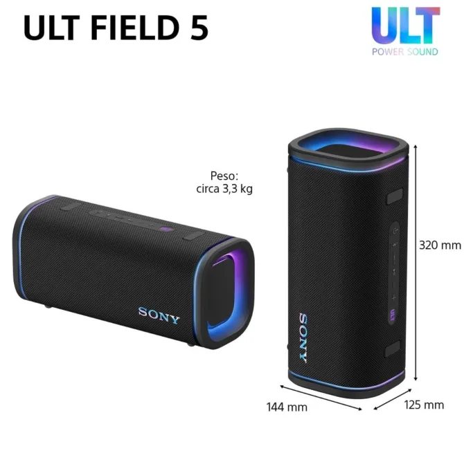 SONY - SRSULT50B.CE7 Speaker portatile Wireless Bluetooth 5.3, USB, SUONO ULT POWER SOUND - Nero