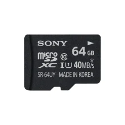 Sony SR64UYA Scheda Micro SD HC, UHS-I, Classe 10, 64 GB, con Adattatore, Nero