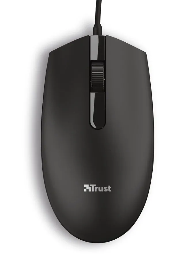 TRUST - BASI WIRED MOUSE Curvo ergonomico - Black