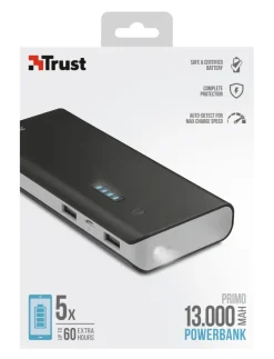 Trust 8713439216899 Caricabatterie Portatile 13000 mAh con 2 Porte USB