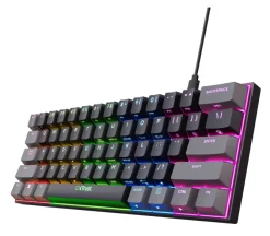 TRUST - GXT867 ACIRA 60% Tastiera da Gaming, tasti Fn multifunzionali, RGB, Connessione USB, 16,8 milioni di colori,
