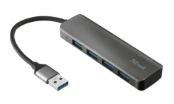 Trust Halyx Aluminium 4-Port USB 3.2 Hub USB-A 3.1 Gen 1 4x USB-A 3.2 Gen 1 Grigio