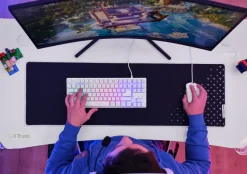 TRUST - Scrivania gaming illuminata a LED GXT709W, Luminus RGB, 120x60x76 cm, legno certificato FSC®