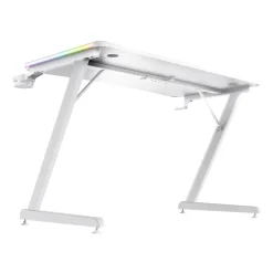 TRUST - Scrivania gaming illuminata a LED GXT709W, Luminus RGB, 120x60x76 cm, legno certificato FSC®