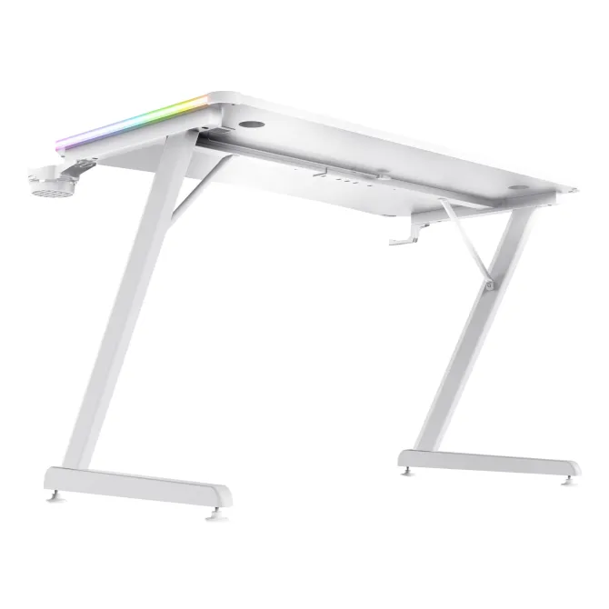 TRUST - Scrivania gaming illuminata a LED GXT709W, Luminus RGB, 120x60x76 cm, legno certificato FSC®