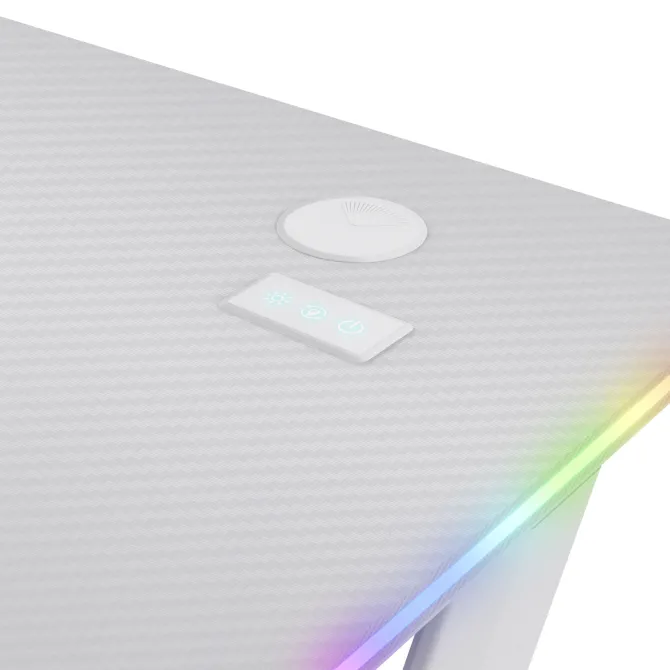 TRUST - Scrivania gaming illuminata a LED GXT709W, Luminus RGB, 120x60x76 cm, legno certificato FSC®