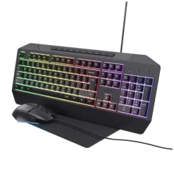 TRUST - Tastiera + Mouse GXT791 3-IN-1 BUNDLE IT, Connessione USB, 25 tasti anti-ghosting, 200 e 6400 DPI