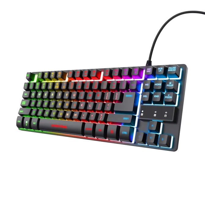 Trust Thado TKL – Tastiera sostenibile compatta LED multicolore