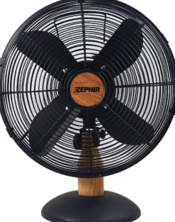 Westim PL40LE Ventilatore da Tavolo, 4 Pale Diametro 40 cm - Alluminio effetto legno