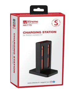 Xtreme 95775 Base di ricarica Joy-Con per Nintendo Switch 2, capienza 4 Joy-con - Nero/Rosso