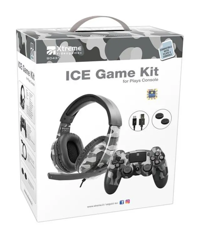 XTREME - ICE GAME KIT CUFFIA+PAD-Camouflage Grigio
