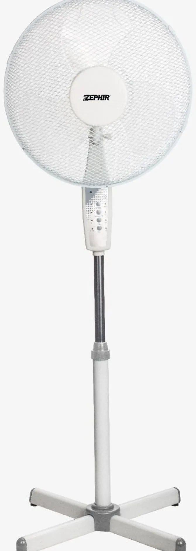 ZEPHIR - PBA42TLC Ventilatore a Piantana 45 Watt, 3 pale, 3 velocità, Base oscillante, Timer - Bianco