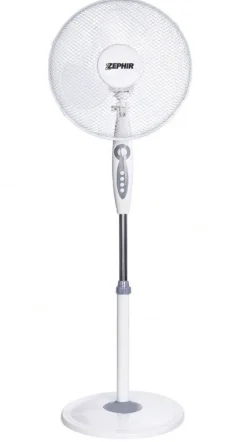 ZEPHIR - PBA41TM - Ventilatore a Piantana 45 Watt, 3 pale, Diametro 40 cm, Base oscillante - Bianco
